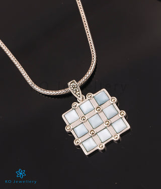 The Chequered Silver Marcasite Necklace
