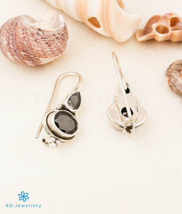 The Arya Silver Gemstone Earrings (Black)