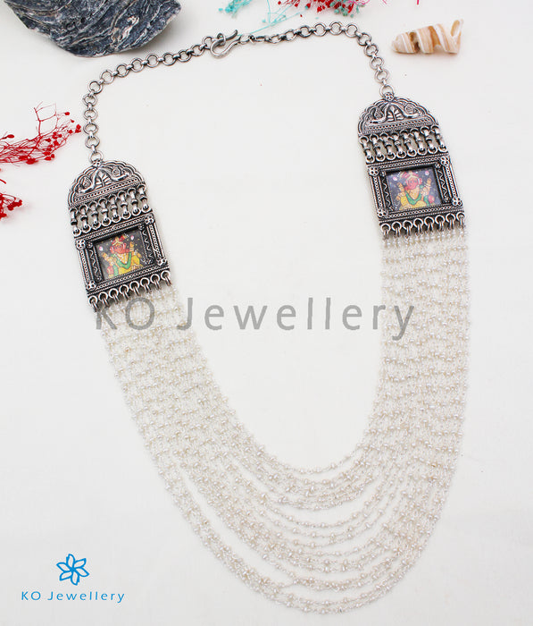 The Dhrupad Silver Layered Pearl Necklace (Oxidised)