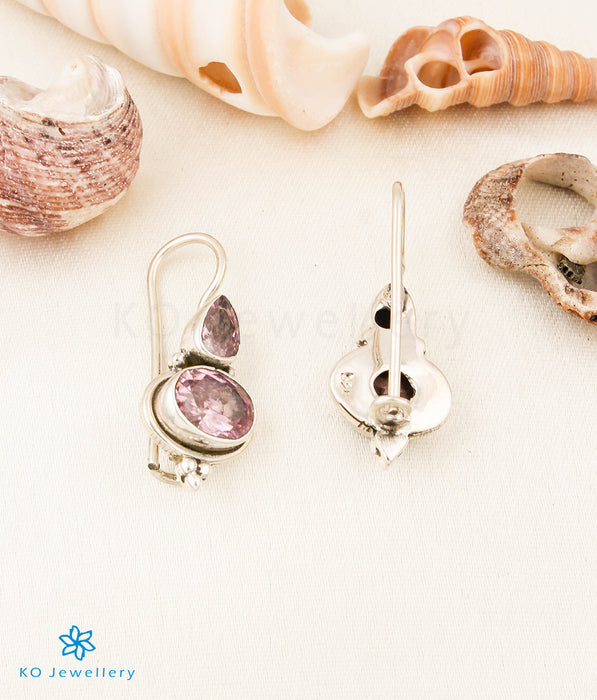 The Arya Silver Gemstone Earrings (Pink)