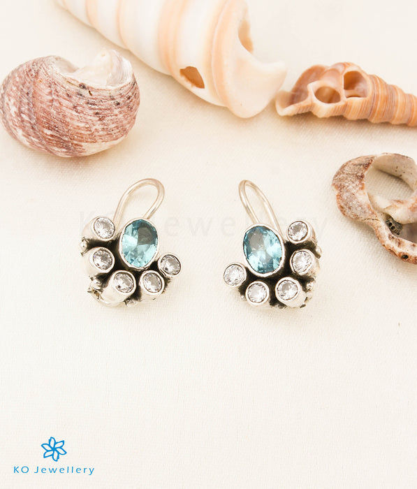 The Prajwal Silver Gemstone Earrings (Light Blue)