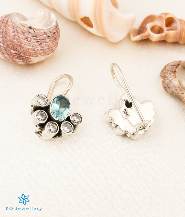 The Prajwal Silver Gemstone Earrings (Light Blue)