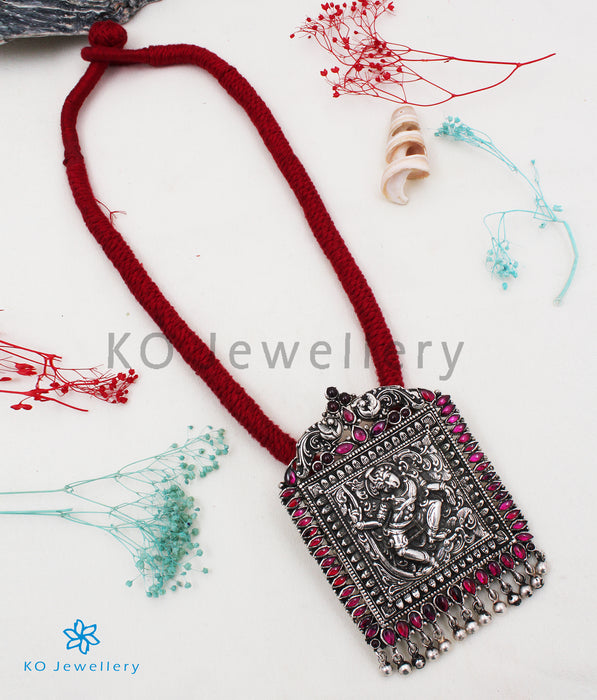 The Nritya Silver Thread Necklace (Oxidised)