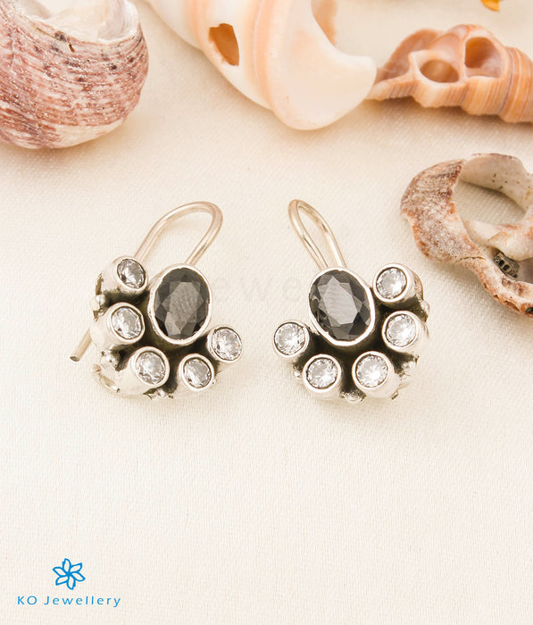 The Prajwal Silver Gemstone Earrings (Black)