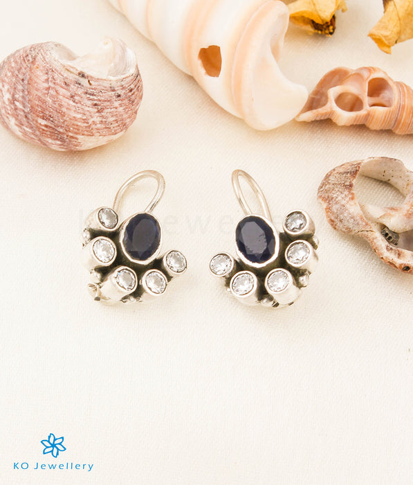 The Prajwal Silver Gemstone Earrings (Blue)