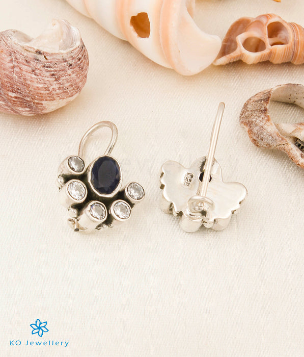 The Prajwal Silver Gemstone Earrings (Blue)
