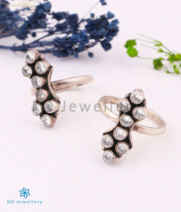 The Preksha Silver Gemstone Toe-Rings