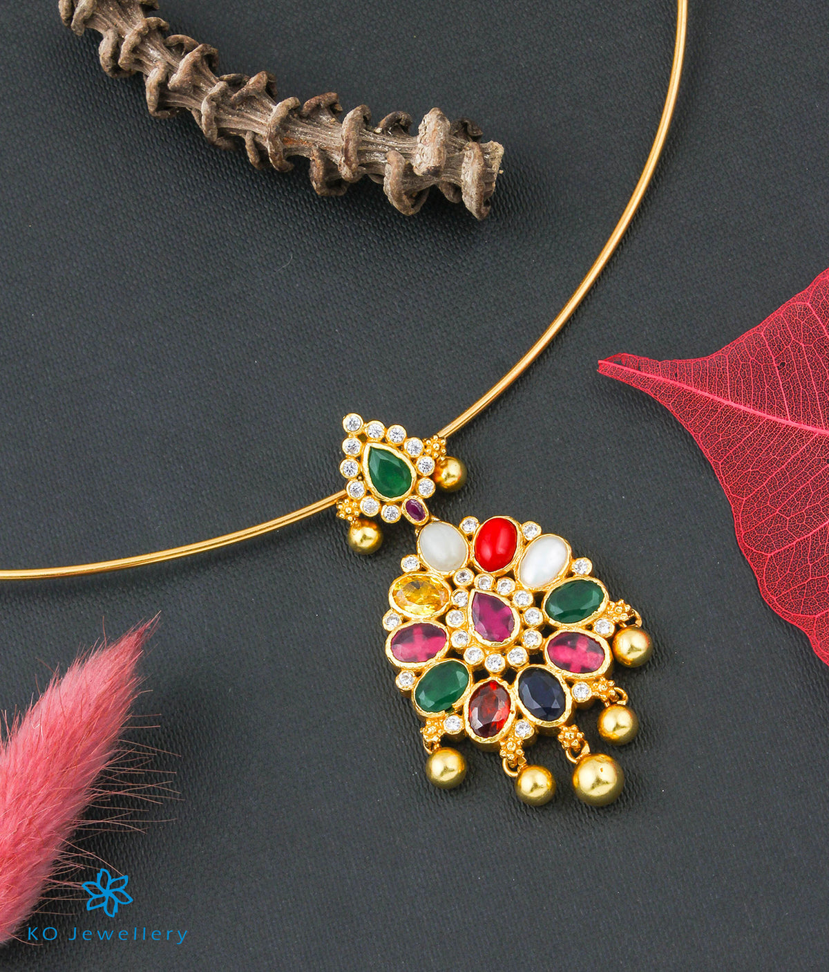 The Aarna Silver Navratna Pendant Buy latest design navratna pendant