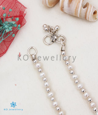 The Shwetha Silver Pearl Anklets (Kids)