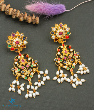 The Puspavat Silver Navaratna Guttapusalu Necklace