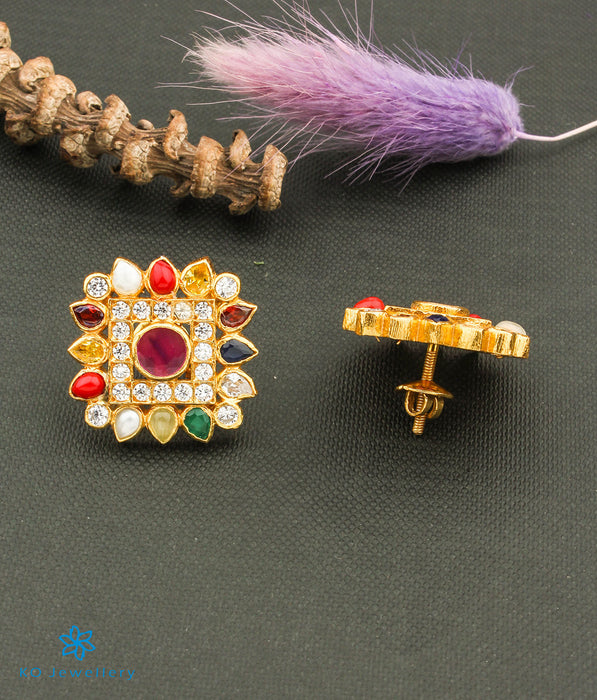 Sparkling Gold Plated Kundan Polki Bead Stone Earrings - South India Jewels