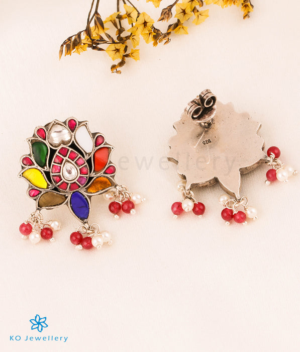 The Lotus Silver Polki Necklace & Earrings