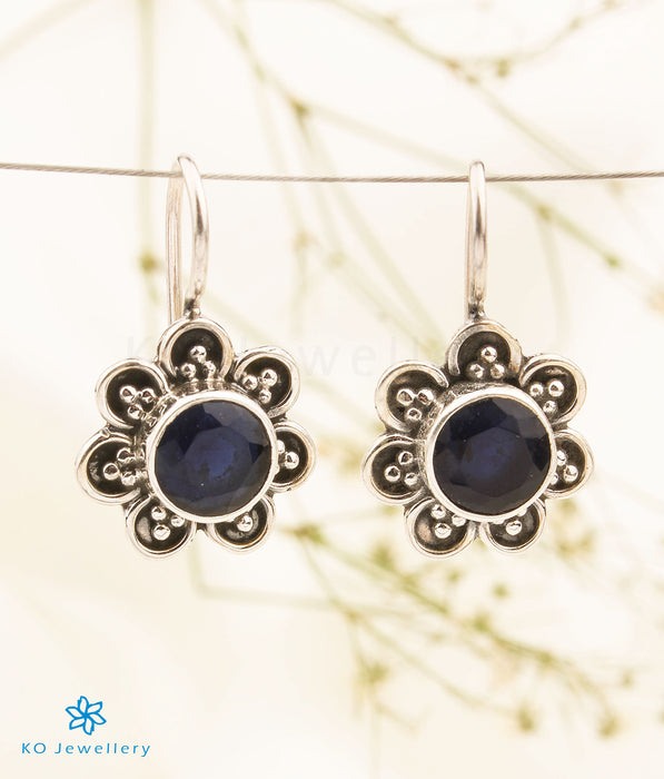 The Diva Silver Gemstone Earrings (Blue)