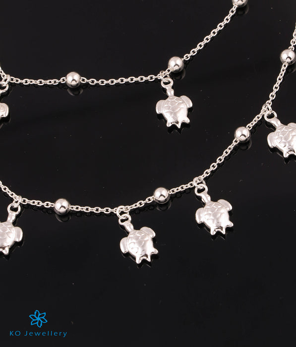 The Turtle Silver Anklets