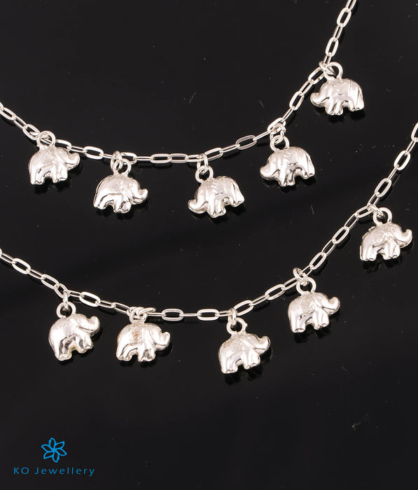 The Elephant Silver Anklets