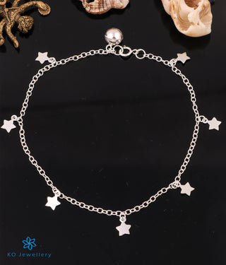 The Stars Silver Anklet- Single
