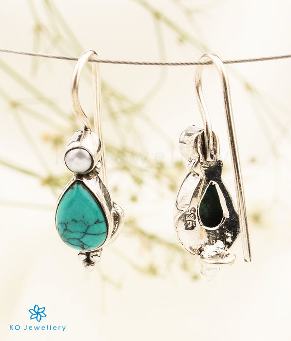 The Sia Silver Gemstone Earrings (Hook/Turquoise)