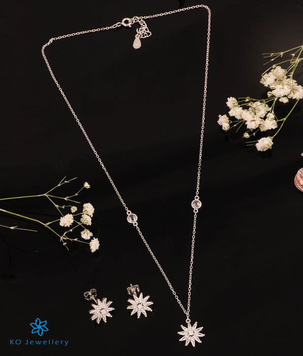 The Starry Nights Silver Necklace & Earrings