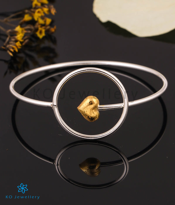 The Golden Heart Silver Openable Bracelet
