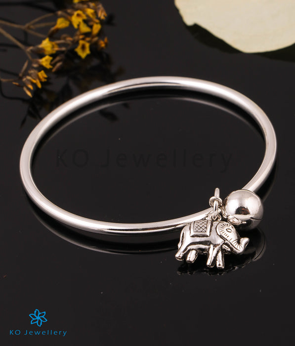 The Elephant Charm Silver Openable Bracelet