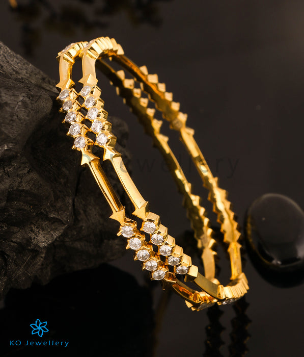 Illusion Setting Diamond bangles in Yellow Gold - JD SOLITAIRE