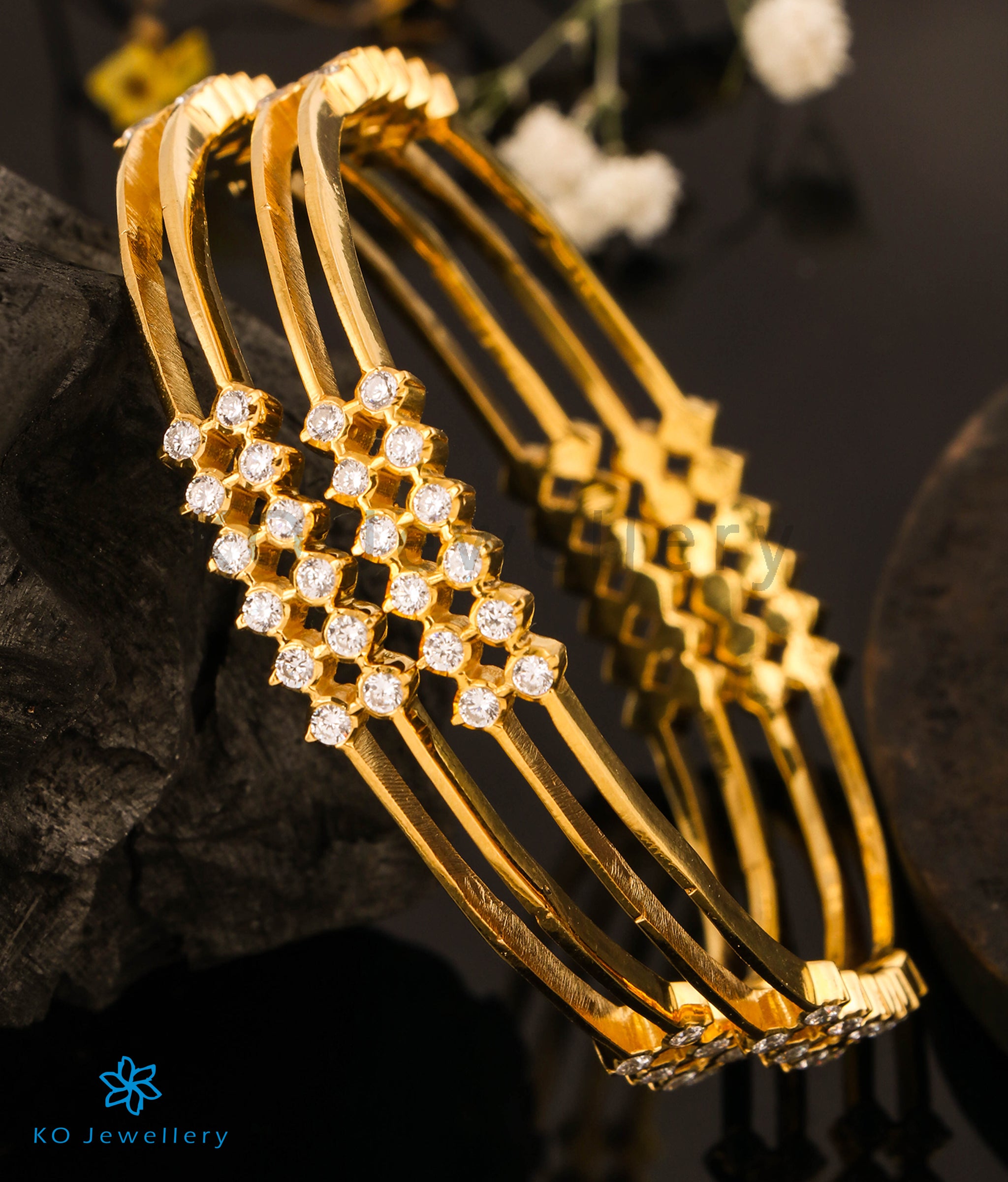 Zar Bangles Zar Bangles Owner Name Pink Velvet 3D Pearl And Polki