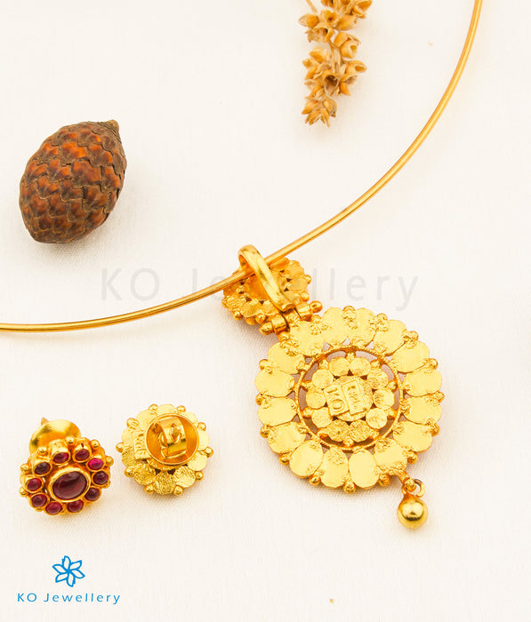The Nitya Silver Kempu Necklace (Thin Chain)