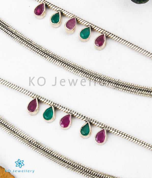 The Charchita Silver Gemstone Anklets