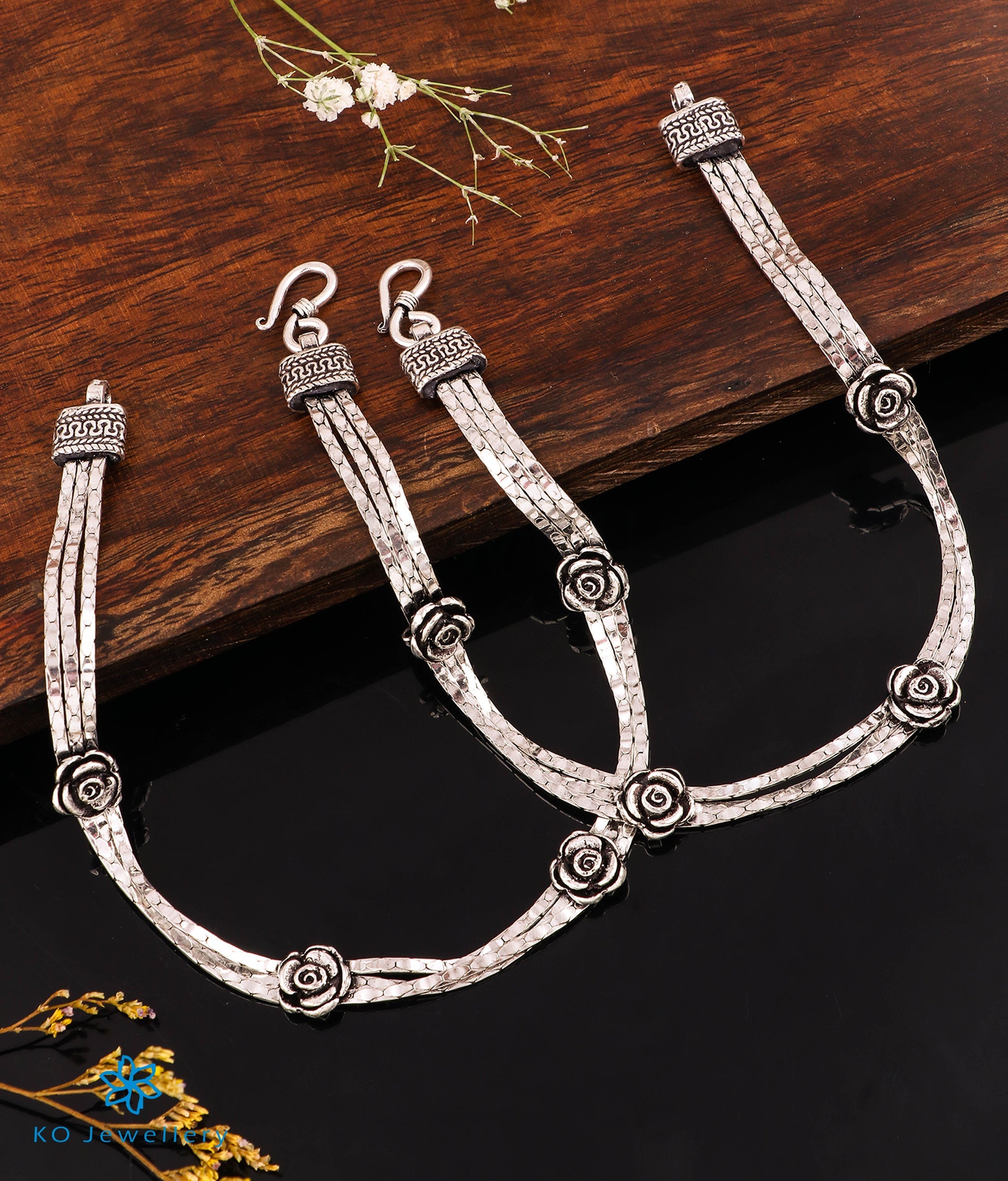 New Style Brooch Payal Design Silver Anklets-Buy Pure Silver