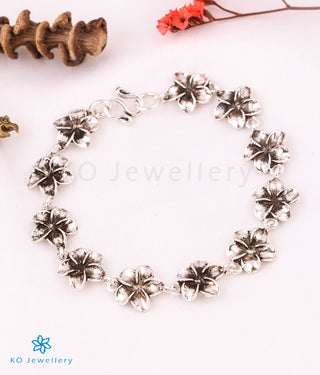 The Fragipani Silver Floral Bracelet