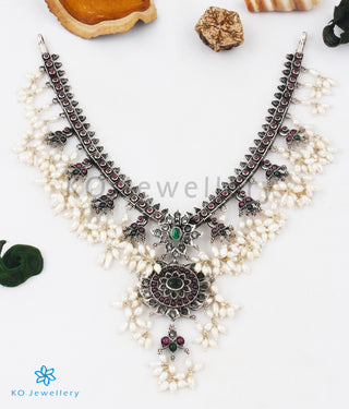 The Shloka Silver Guttapusalu Necklace (Medium/Oxidised)