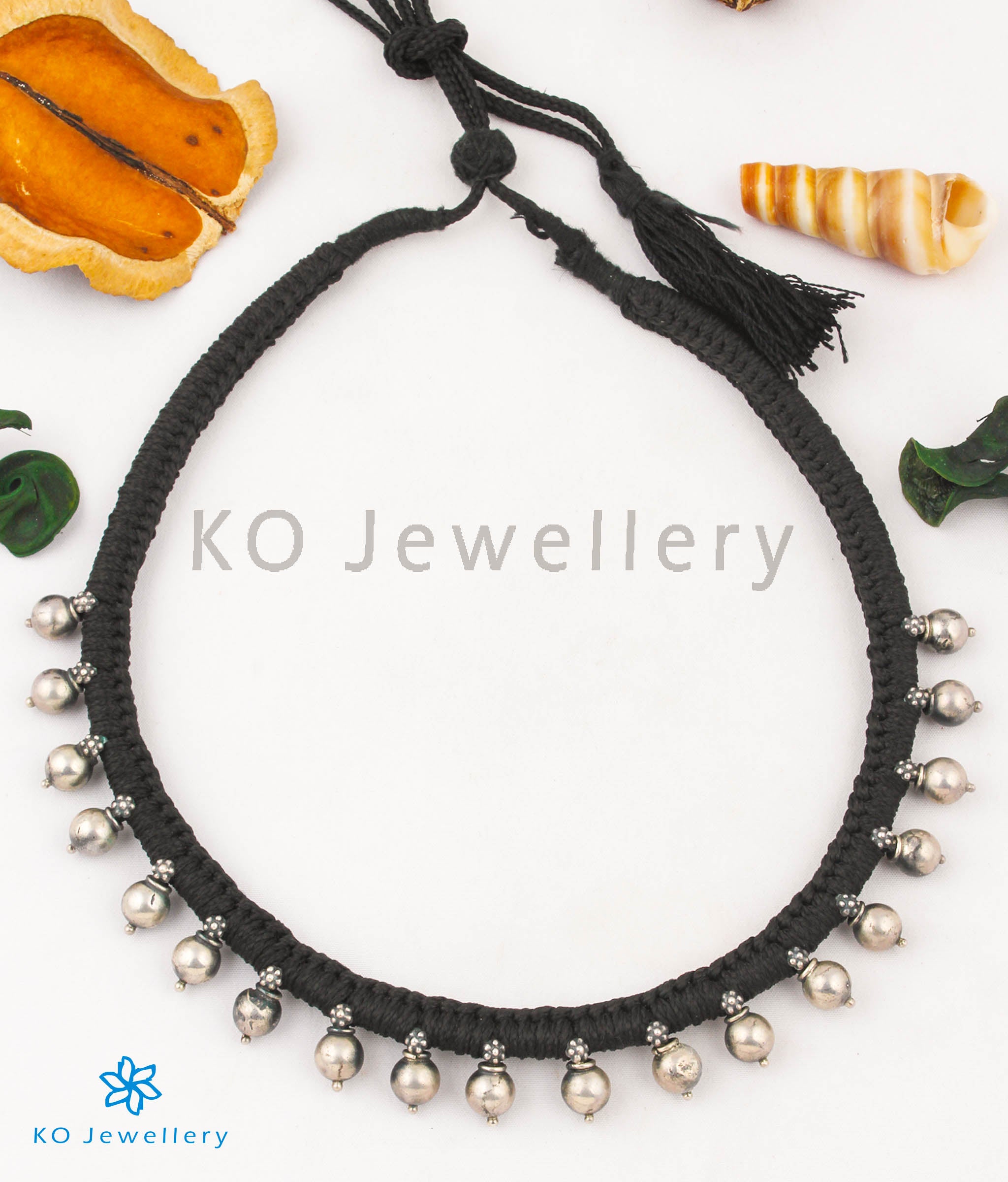 The Payal Silver Choker Necklace (Oxidised) KO Jewellery