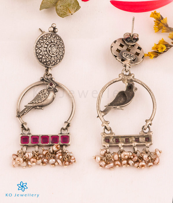 The Amaya Silver Vintage Parrot Earrings
