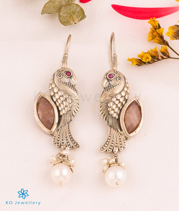 The Hiranya Silver Vintage Parrot Earrings
