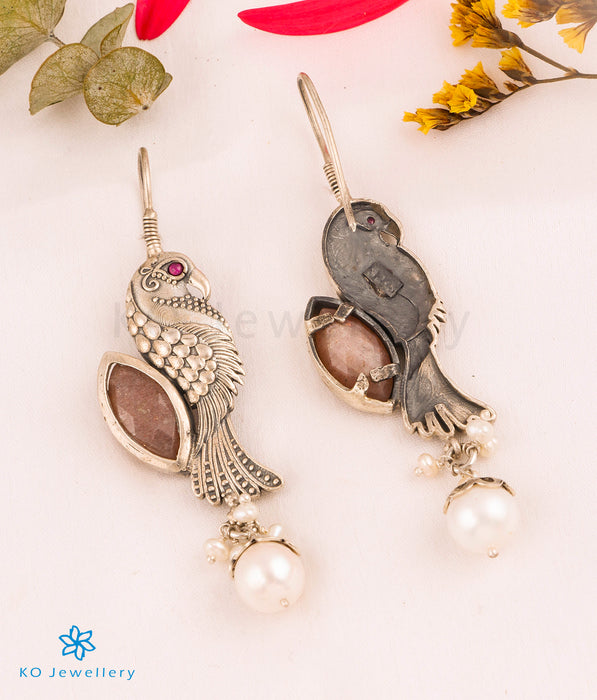 The Hiranya Silver Vintage Parrot Earrings