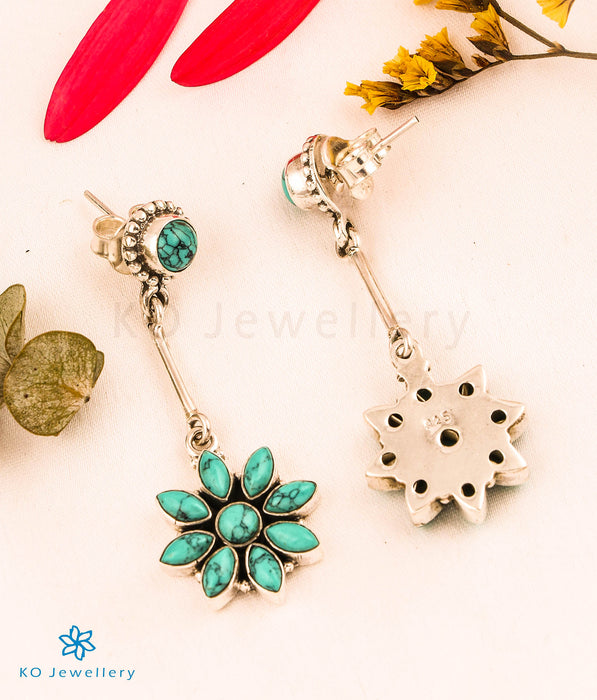 The Shwetala Silver Gemstone Earrings (Turquoise)