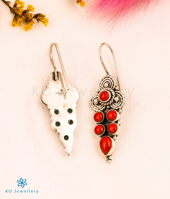 The Tamara Silver Gemstone Earrings (Coral)