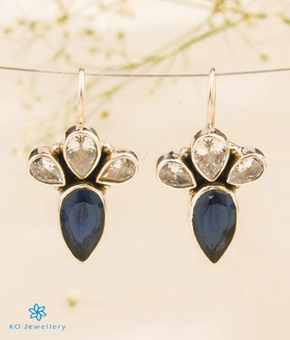 The Devavat Silver Gemstone Earrings (Blue)