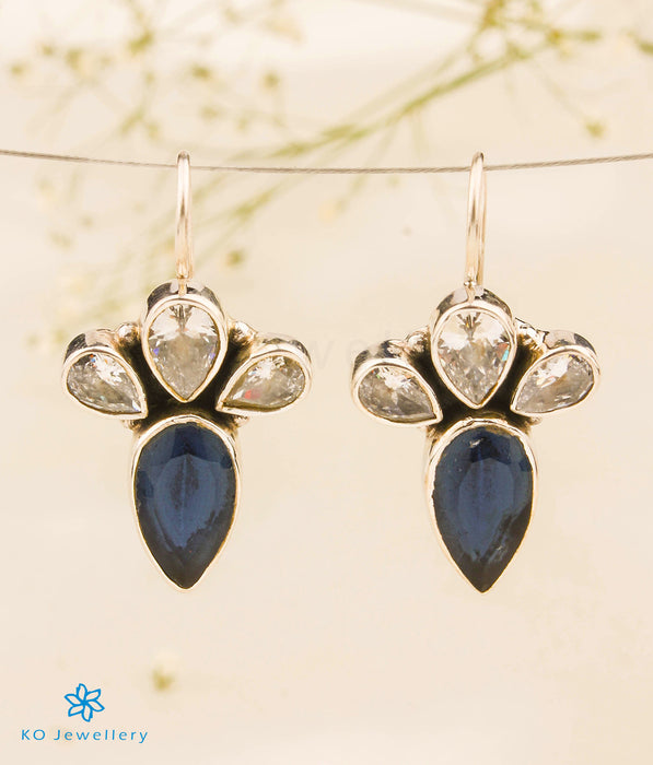 The Devavat Silver Gemstone Earrings (Blue)