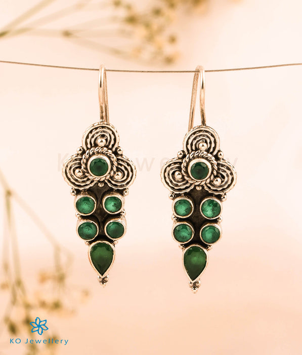 The Tamara Silver Gemstone Earrings (Green)