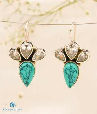 The Devavat Silver Gemstone Earrings (Turquoise)