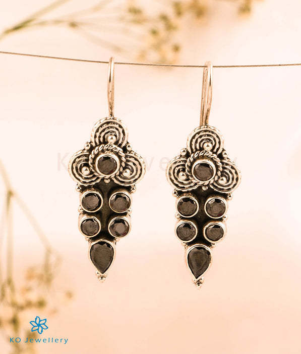 The Tamara Silver Gemstone Earrings (Black)
