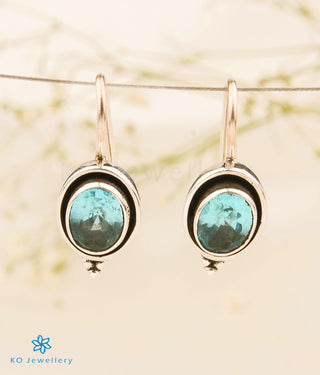 The Latika Silver Gemstone Earrings (Light Blue)