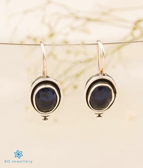 The Latika Silver Gemstone Earrings (Blue)