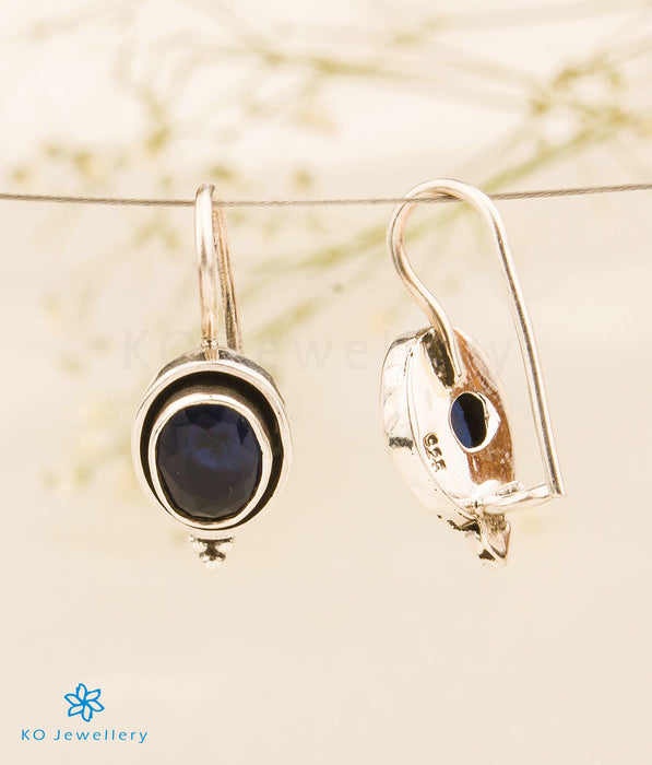 The Latika Silver Gemstone Earrings (Blue)