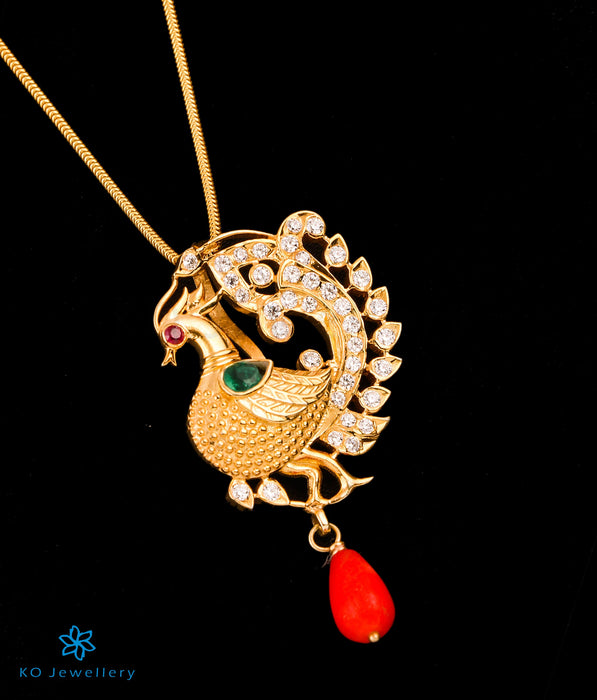 The Rohita Silver Peacock Pendant
