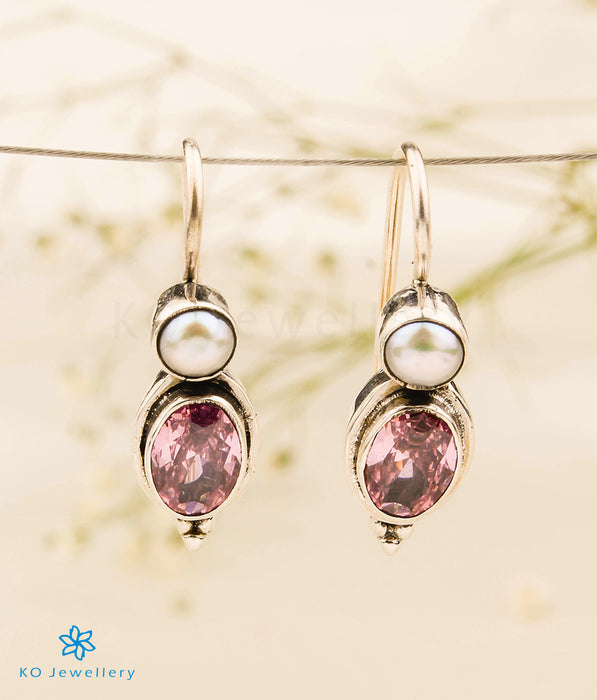 The Avanti Silver Gemstone Earrings (Pink)