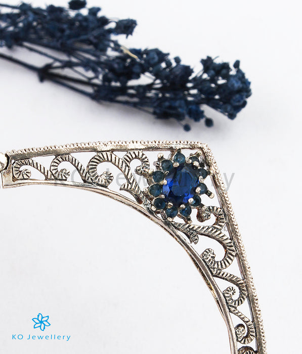 The Bold Silver Marcasite Bracelet (Deep Blue)