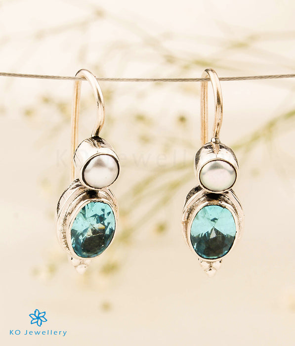 The Avanti Silver Gemstone Earrings (Light Blue)