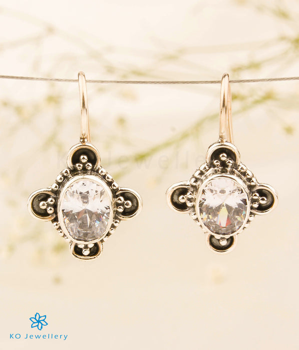 The Ayra Silver Gemstone Earrings (White)